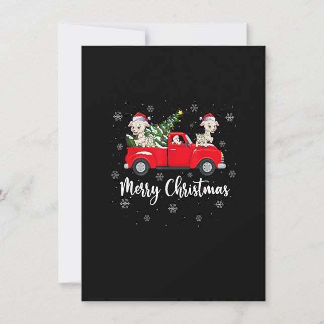Invitación Funny Santa Riding Christmas Tree Truck Goat Chris (Anverso)