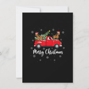 Invitación Funny Santa Riding Christmas Tree Truck Horse Chri