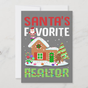 Invitación Funny Santa's Favorite Realtor Estate Agent Xmas