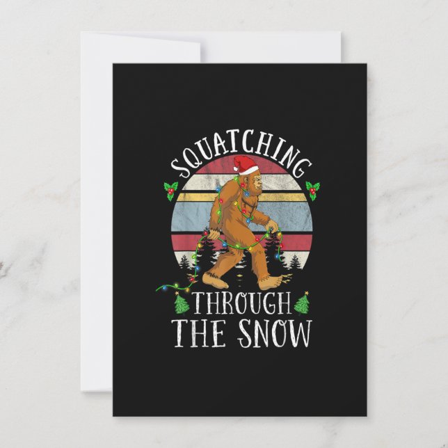 Invitación Funny Sasquatch Christmas Squatching Bigfoot Xmas  (Anverso)