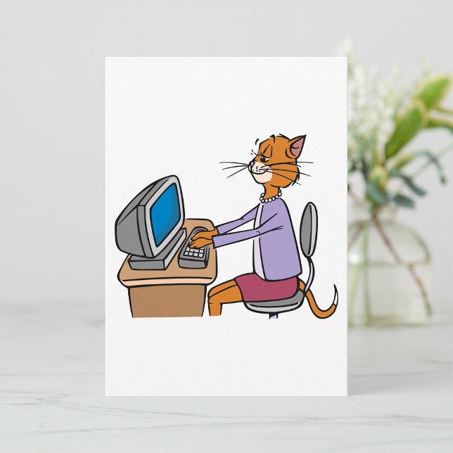 Invitación Funny Secretary Cat Personalizado Office Humor (Subido por el creador)