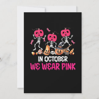 Invitación Funny Skeleton Halloween Octubre Usamos Brea Rosa