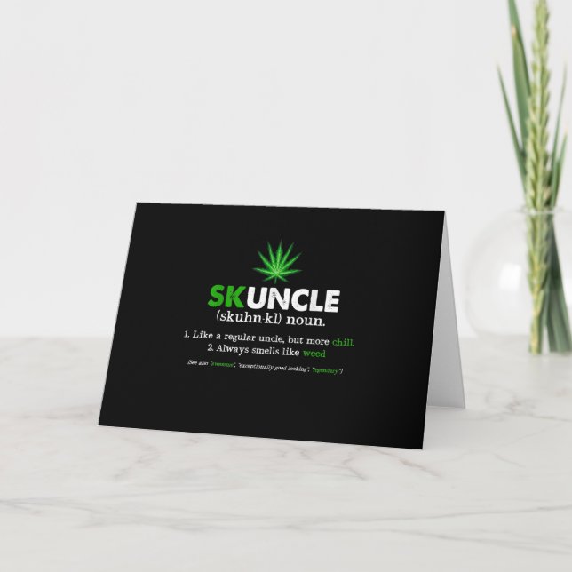 Invitación Funny Sktío Weed Smoker Uncle Lover (Anverso)