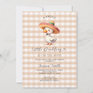Invitación Funny Spanish Goose Gingham Baby Shower