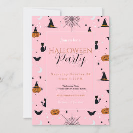 Invitación Funny Spooky Halloween Pink Design