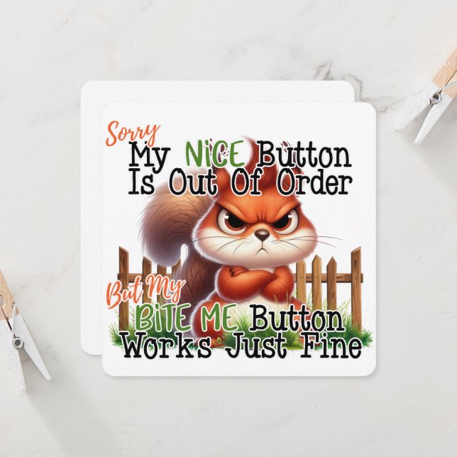 Invitación Funny Squirrel (Anverso/Reverso In Situ)