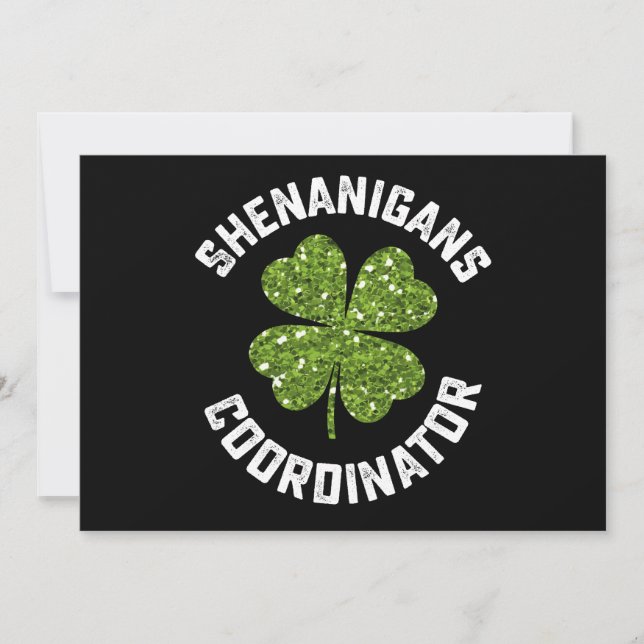 Invitación Funny St Patrick's Day, coordinadora de Shenanigan (Anverso)