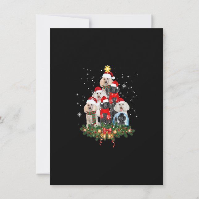 Invitación Funny Standard Poodle Dog Christmas Tree Premium (Anverso)