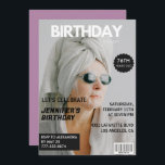 Invitación Funny Stylish Photo Magazine, 76 años<br><div class="desc">Funny Stylish Photo Magazine invitaciones para el 76 cumpleaños</div>