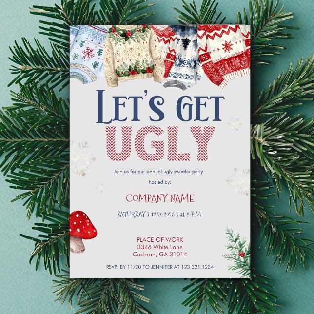 Invitación Funny suéter Fiesta de Navidades corporativos (Subido por el creador)