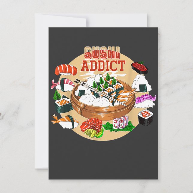 Invitación Funny Sushi Addict Asian Food Lover Gift Sushi T-S (Anverso)