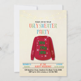 Invitación Funny Tacky Ugly Navidades Holiday Sweater Fiesta