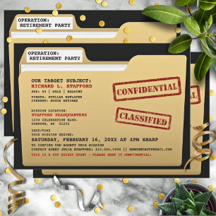 Invitación Funny Top Secret Files Fiesta de retiro sorpresa