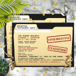 Invitación Funny Top Secret Files Fiesta de retiro sorpresa<br><div class="desc">Personaliza todos los detalles de este divertido,  "confidencial" y de alto secreto para tu próxima celebración.</div>