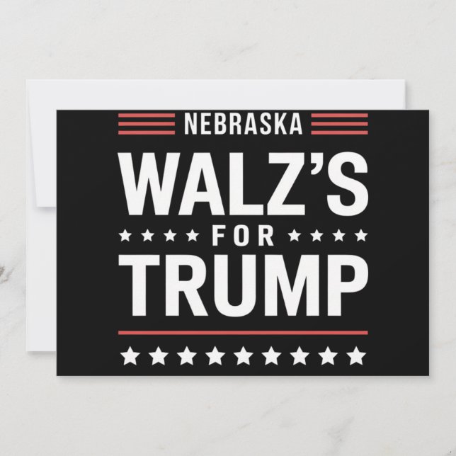 Invitación Funny Trump Vance Walz para Trump Nebraska (Anverso)