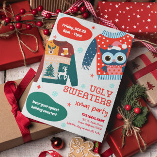 Invitación Funny Ugly Sweater Christmas Party