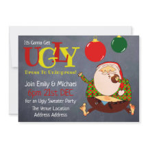 FUNNY UGLY SWEATER Navidades invitan a Chalkboard