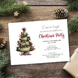 Invitación Funny Whimsical Christmas Tree Festive Celebration