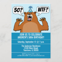 Funny WTF Bear Cumpleaños Específico de Edad