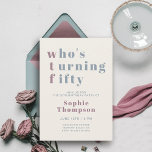 Invitación Funny WTF Mauve Dusty Blue 50th Birthday Party<br><div class="desc">Celebra cumplir 50 años con elegancia y encanto intemporal. Esta invitación de 50 años presenta un suave fondo crema emparejado con acentos malvas mudos para el titular y nombre "WTF", perfectamente equilibrado con un tranquilo texto azul polvoriento para los detalles. El resultado es un diseño sofisticado y femenino con un...</div>