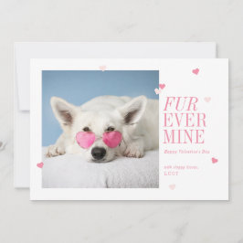 Invitación Fur Ever Mine Mascota Valentines Heart Photo Card