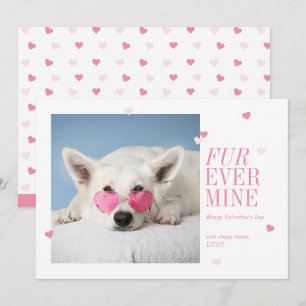 Invitación Fur Ever Mine Mascota Valentines Heart Photo Card