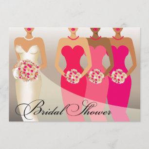 Invitación Fuschia nupcial de la ducha el   de la NOVIA