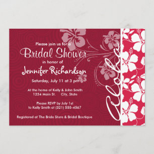 Invitación Fuschia Tropical Hibiscus; Aloha