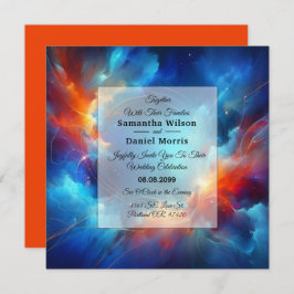 Invitación Fusión estrellada de fuego y Boda de hielo