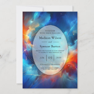 Invitación Fusión estrellada de fuego y Boda de hielo