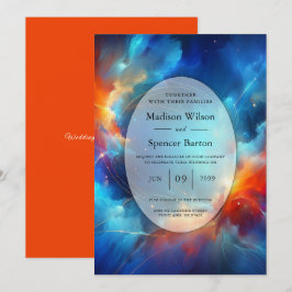 Invitación Fusión estrellada de fuego y Boda de hielo