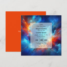 Invitación Fusión estrellada de fuego y Boda de hielo