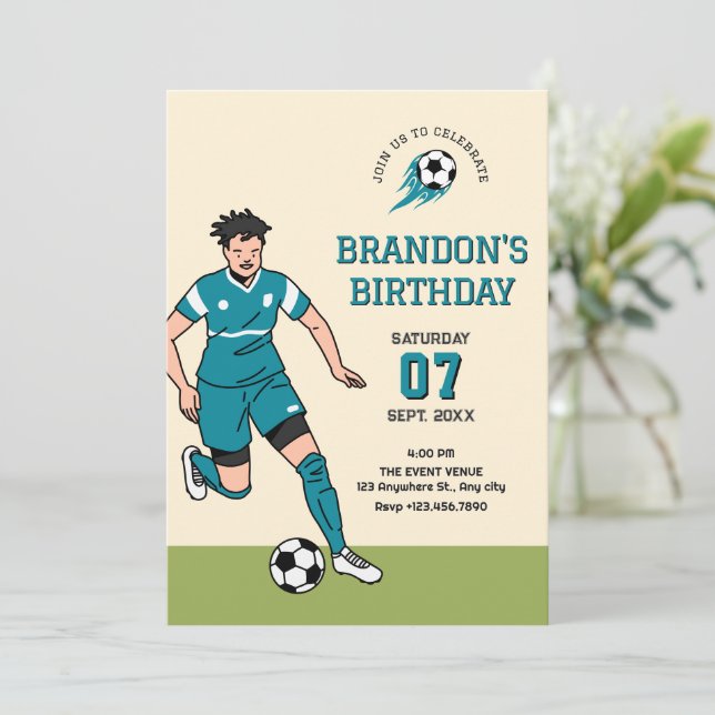 Invitación Fútbol  (Anverso de pie)