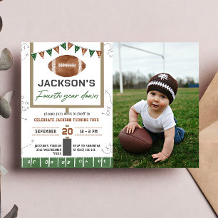 Invitación Fútbol 4ª foto Fiesta de cumpleaños