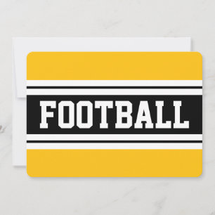 Invitación FÚTBOL Amarillo Naranja Negro Blanco Rayas de Carr