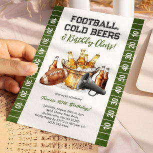 Invitación Fútbol Americano & Cervezas Cumpleaños de Adulto