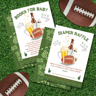 Invitación Fútbol Baby Shower Diaper Raffle