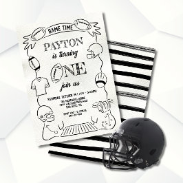 Invitación Fútbol caprichoso 1ª mano Cumpleaños