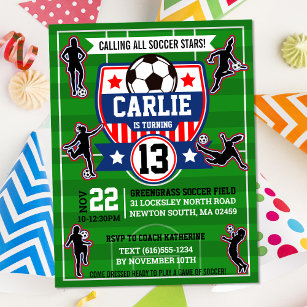 Invitación Fútbol Chica Fiesta de Cumpleaños