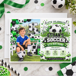 Invitación Fútbol cumpleaños 5 Fiesta infantil tema deporte