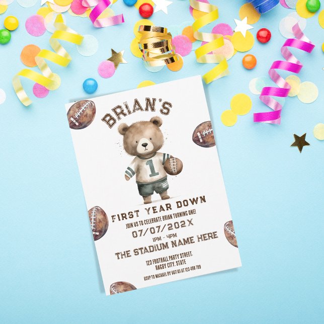 Invitación fútbol de primer año niño primer cumpleaños (Subido por el creador)