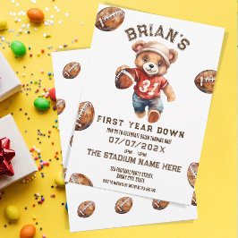 Invitación fútbol de primer año niño primer cumpleaños