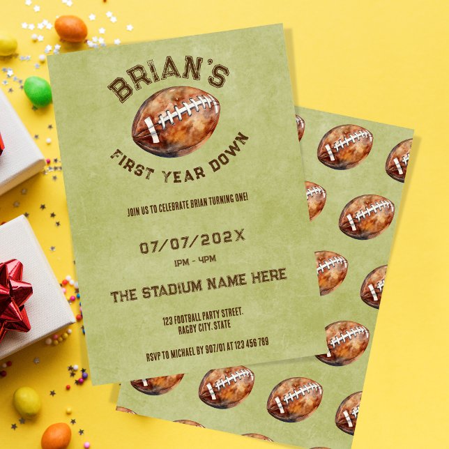 Invitación fútbol de primer año niño primer cumpleaños (Subido por el creador)