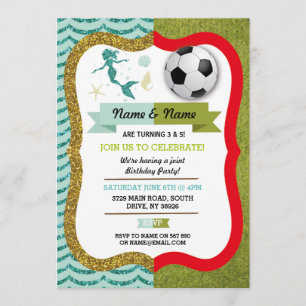 Invitación Fútbol de sirvienta y Chica de fútbol