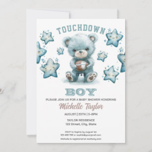 Invitación Fútbol deportivo es un niño oso de Baby Shower