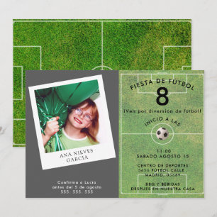 Invitación Fútbol Divertido para Niñas, Foto becomes Fútbol D