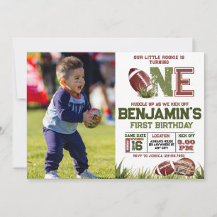 Invitación Fútbol Fiesta del cumpleaños de la foto del primer