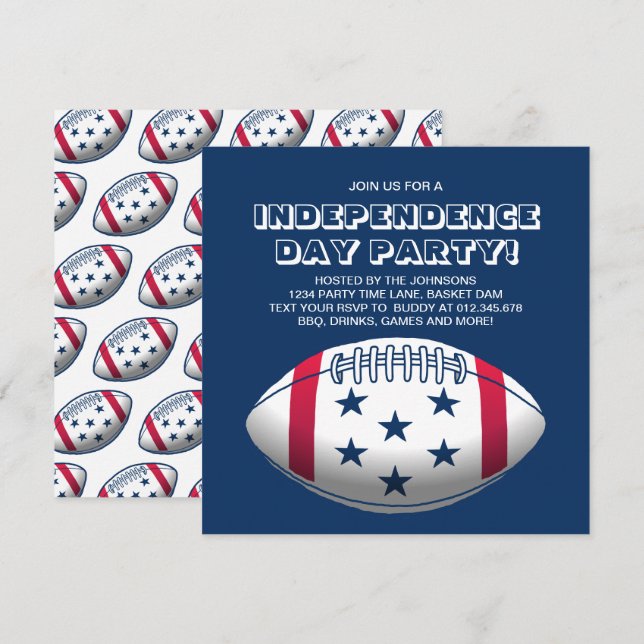 Invitación Fútbol Fiesta Día de la Independencia (Anverso / Reverso)