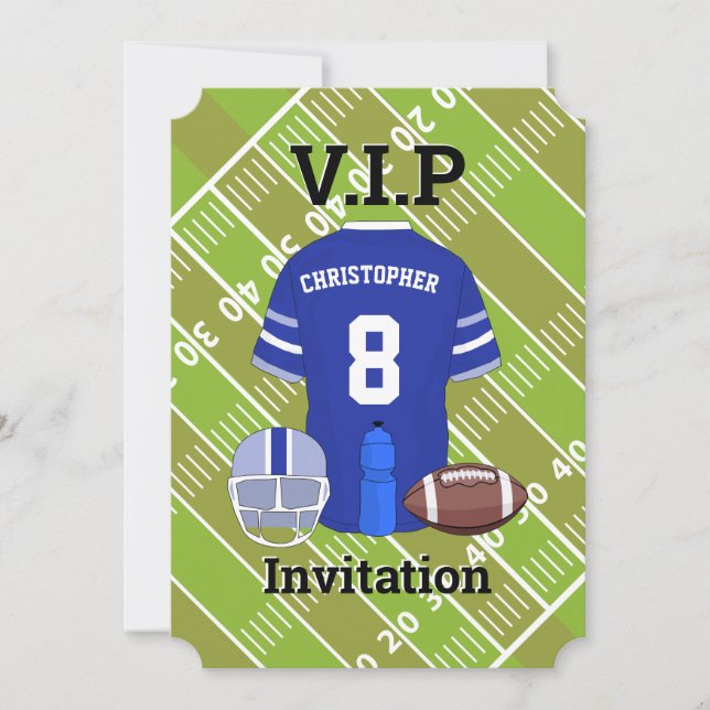 Invitación Fútbol Jersey y fiesta de cumpleaños RB (Anverso)