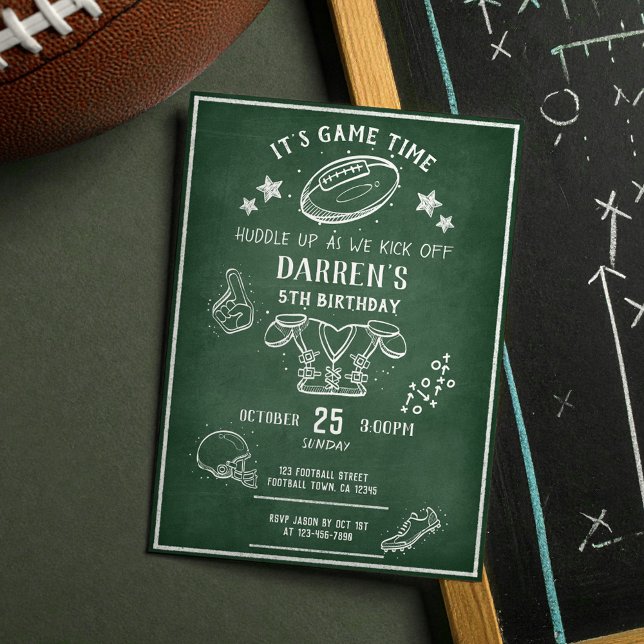 Invitación Fútbol moderno en Chalkboard Cumpleaños de todas l (Subido por el creador)